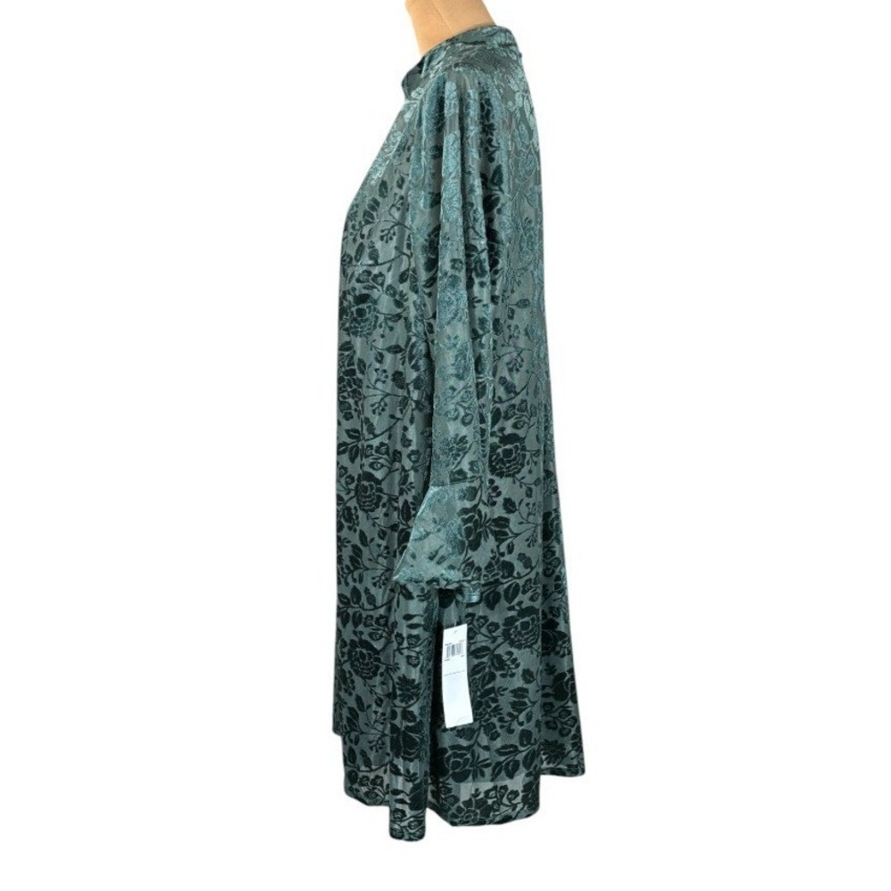 London Times Teal Floral Long Sleeve Dress - Picture 4 of 12